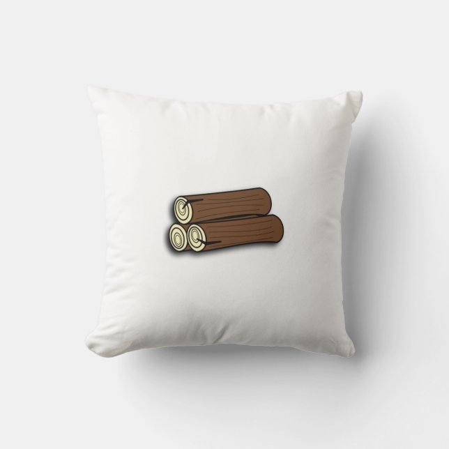 Firewood Logs Throw Pillow (Front)