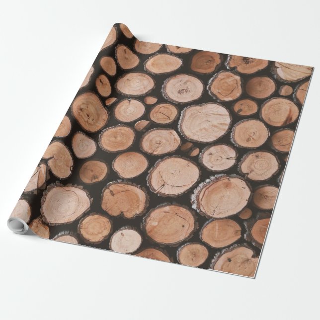 Firewood Logs Wrapping Paper (Unrolled)
