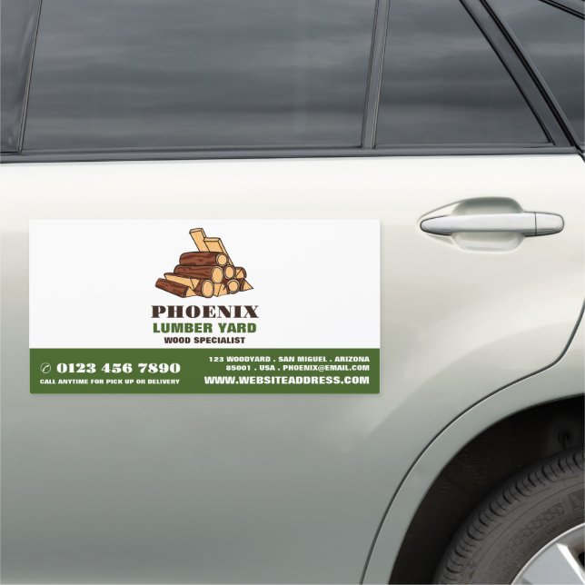 Firewood, Lumber/Timber/ Wood Yard Car Magnet (In Situ)