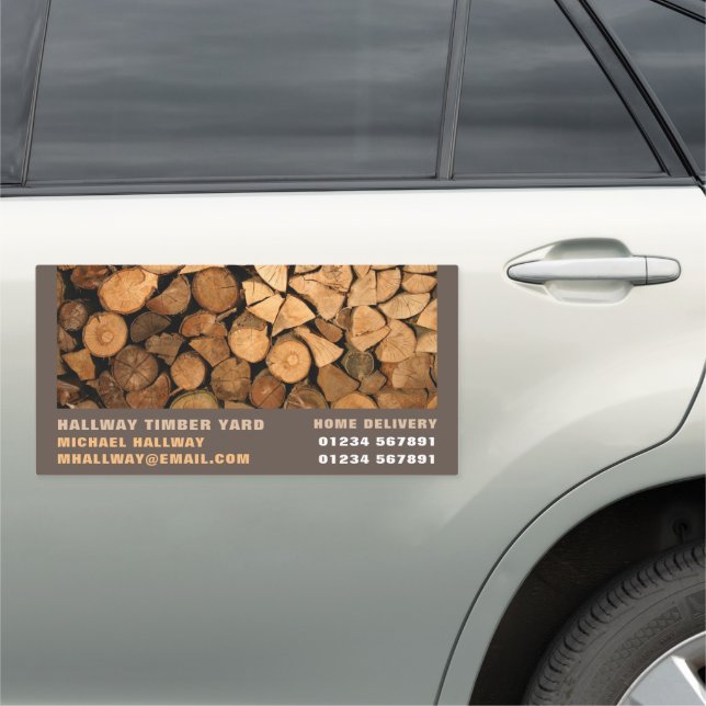 Firewood, Lumber/Timber/Wood Yard Car Magnet (In Situ)