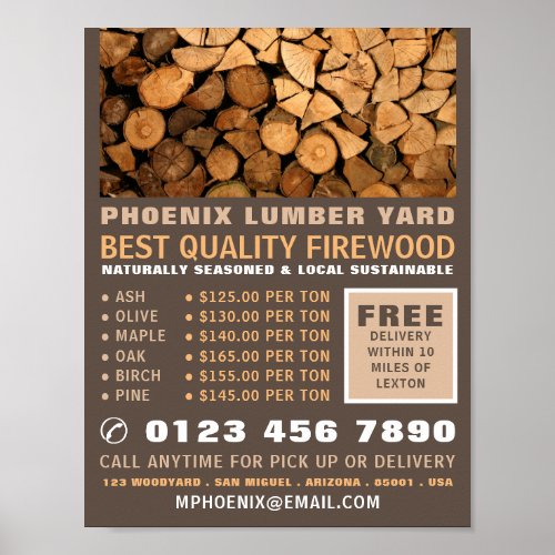 Firewood LumberTimberWood Yard Poster