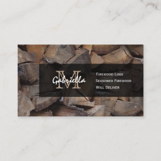 Firewood Monogram Business Cards