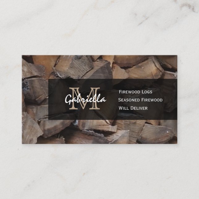 Firewood Monogram Business Cards (Front)