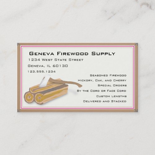 Firewood or tree service business card