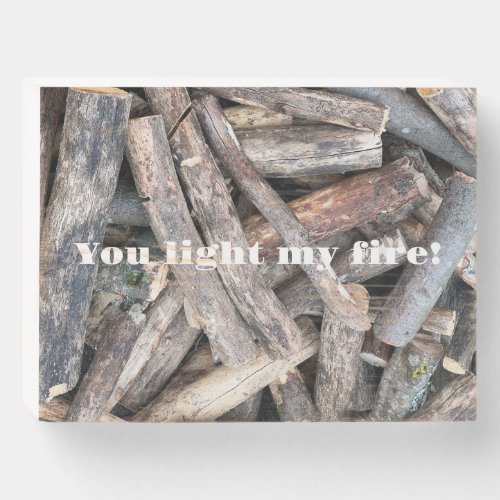 Firewood pile timber fuelwood personalizable wooden box sign