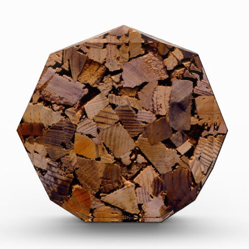 Firewood rustic cabin wood grain tree bark pattern acrylic award
