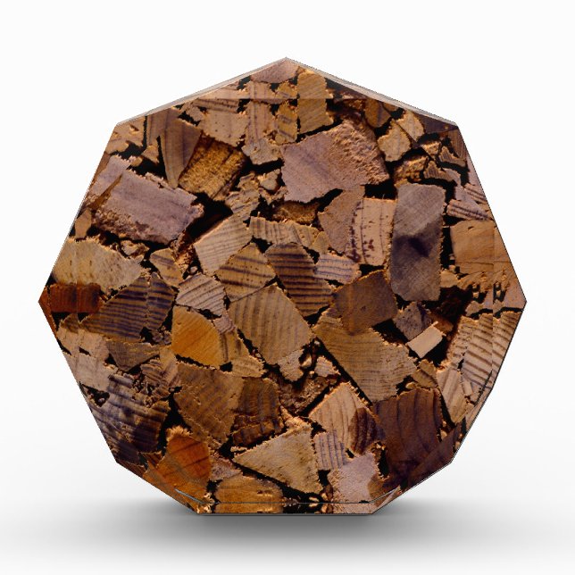 Firewood rustic cabin wood grain tree bark pattern acrylic award (Front)