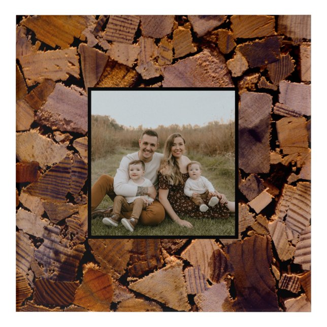 Firewood rustic cabin wood grain tree bark pattern acrylic print (Front)