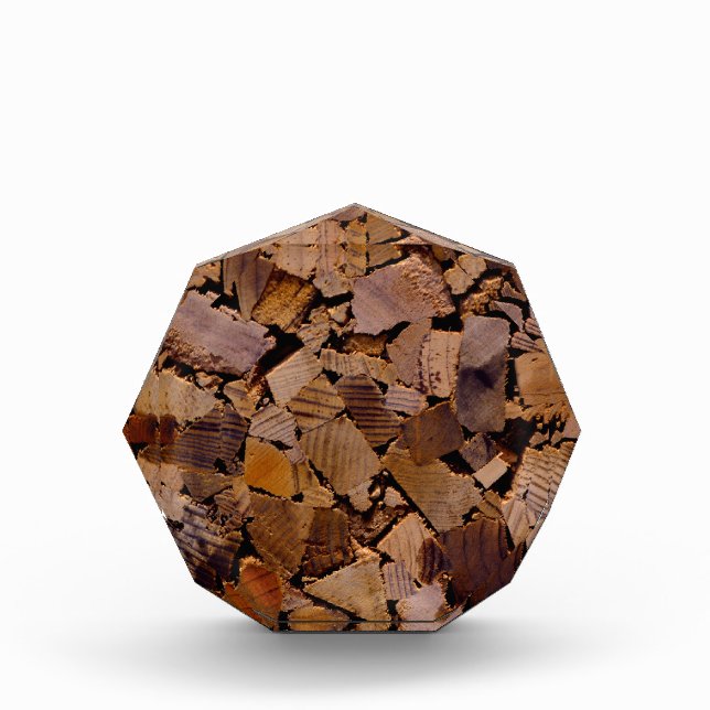 Firewood rustic cabin wood grain tree bark pattern award (Front)