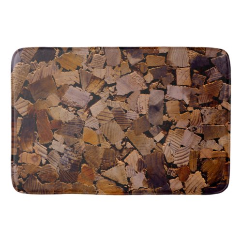 Firewood rustic cabin wood grain tree bark pattern bath mat