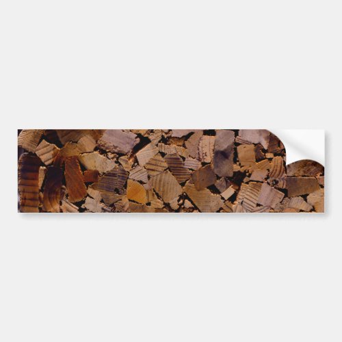 Firewood rustic cabin wood grain tree bark pattern bumper sticker