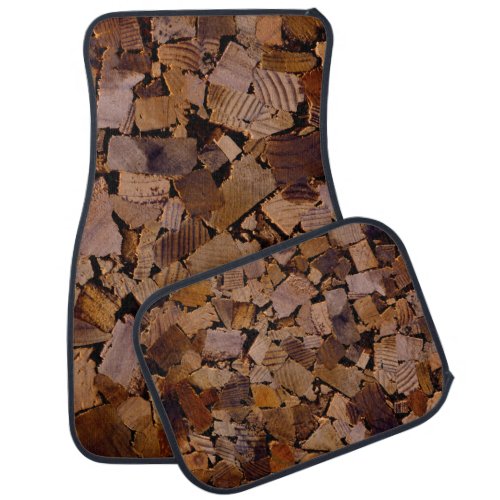 Firewood rustic cabin wood grain tree bark pattern car floor mat