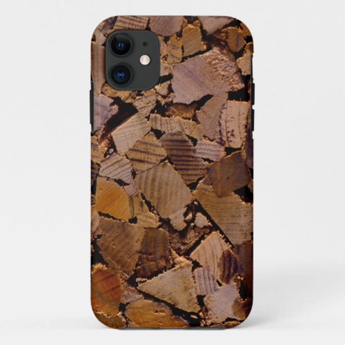 Firewood rustic cabin wood grain tree bark pattern iPhone 11 case