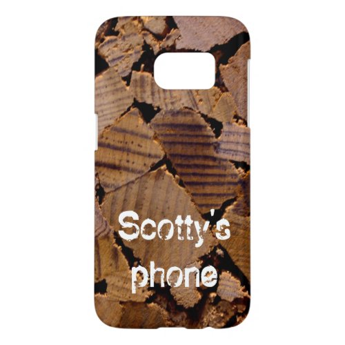 Firewood rustic cabin wood grain tree bark pattern samsung galaxy s7 case