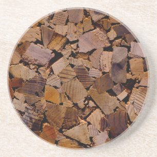 Firewood rustic cabin wood grain tree bark pattern coaster