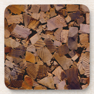 Firewood rustic cabin wood grain tree bark pattern drink coaster