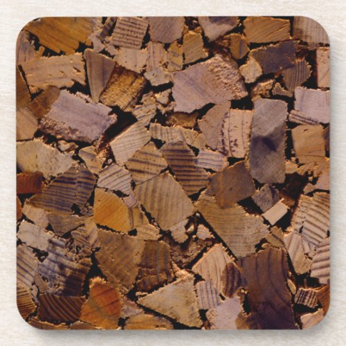 Firewood rustic cabin wood grain tree bark pattern drink coaster