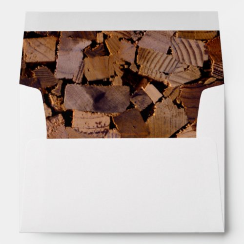 Firewood rustic cabin wood grain tree bark pattern envelope