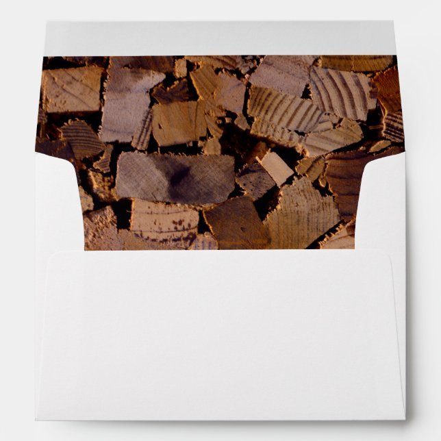 Firewood rustic cabin wood grain tree bark pattern envelope (Back (Bottom))