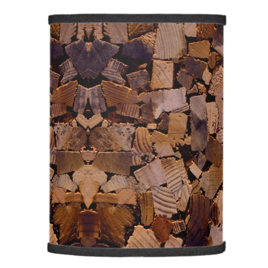Firewood rustic cabin wood grain tree bark pattern lamp shade (Right)