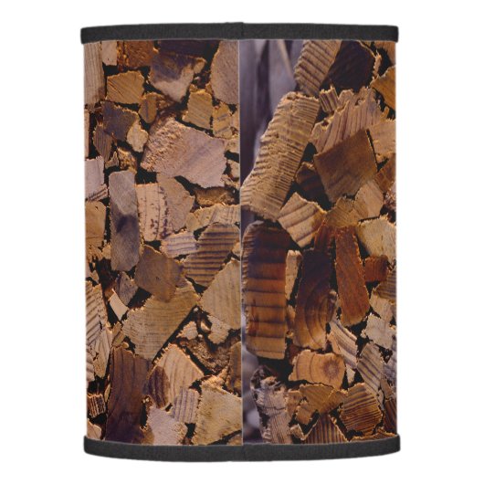 Firewood rustic cabin wood grain tree bark pattern lamp shade (Back)