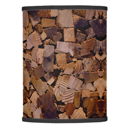 Firewood rustic cabin wood grain tree bark pattern lamp shade