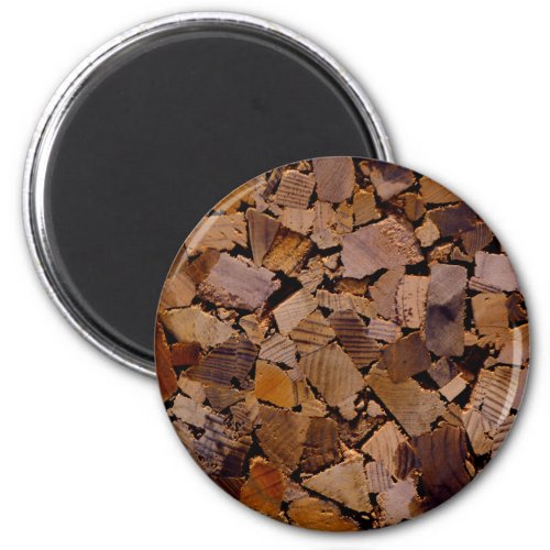 Firewood rustic cabin wood grain tree bark pattern magnet