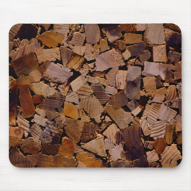 Firewood rustic cabin wood grain tree bark pattern mouse pad (Front)