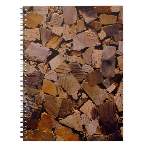 Firewood rustic cabin wood grain tree bark pattern notebook