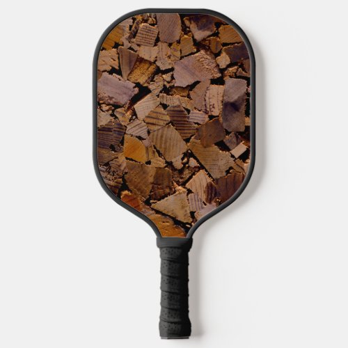 Firewood rustic cabin wood grain tree bark pattern pickleball paddle