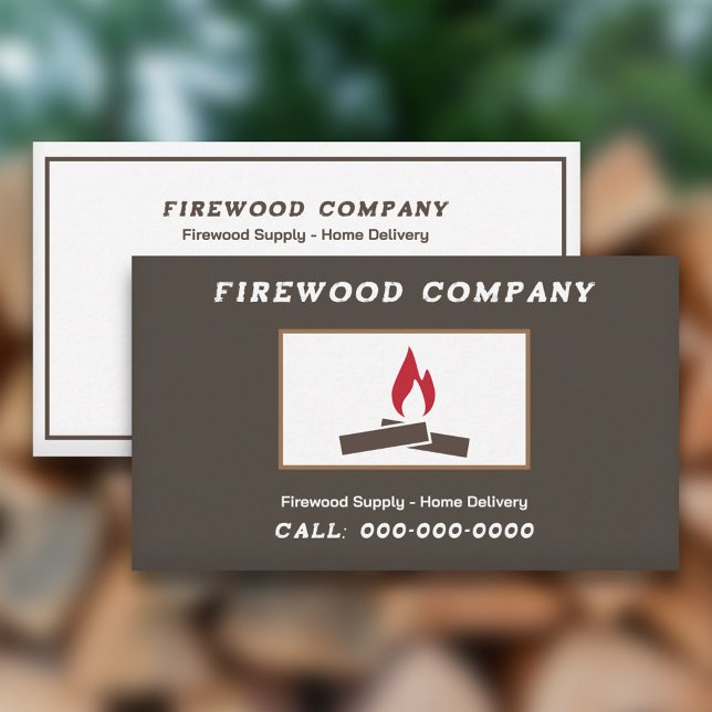 Firewood Supply  Business Card (Firewood Supply Business Card)