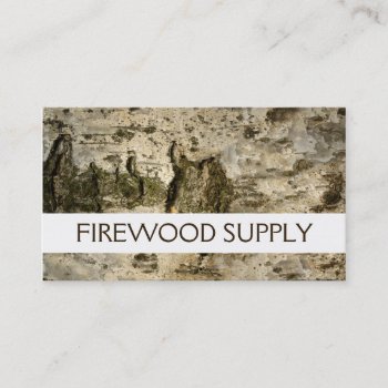 Firewood Supply Hardwood Logs Birch Texture Business Card by GetArtFACTORY at Zazzle