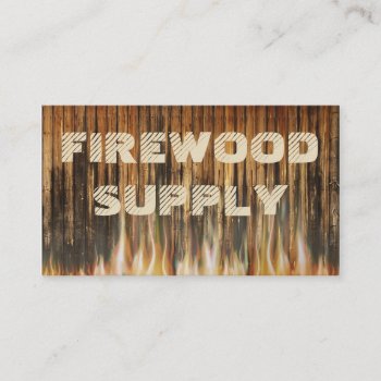 Firewood Supply Hardwood Logs Burning Wood Business Card by GetArtFACTORY at Zazzle