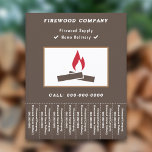 Firewood Supply Tear Off Strips Flyer<br><div class="desc">A brown flyer with Tear Off Strips and an illustration of a fireplace for firewood supply,  wood delivery or lumberjack!</div>