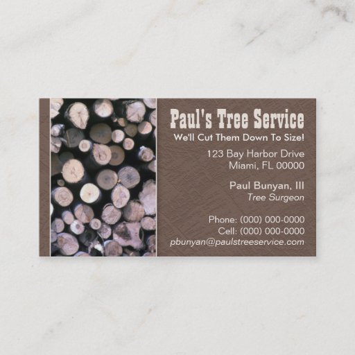 Customizable Firewood/Tree Service Business Card