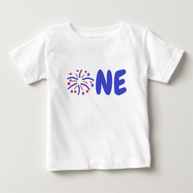 Firework 1st Birthday Baby T-Shirt (Front)