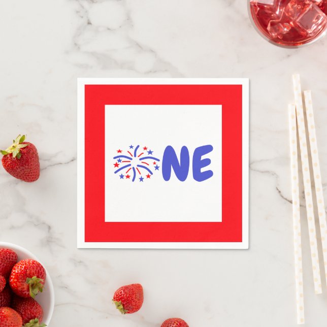 Firework 1st Birthday Napkins (Insitu)