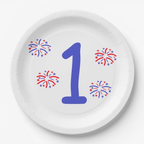 Firework 1st Birthday Paper Plates