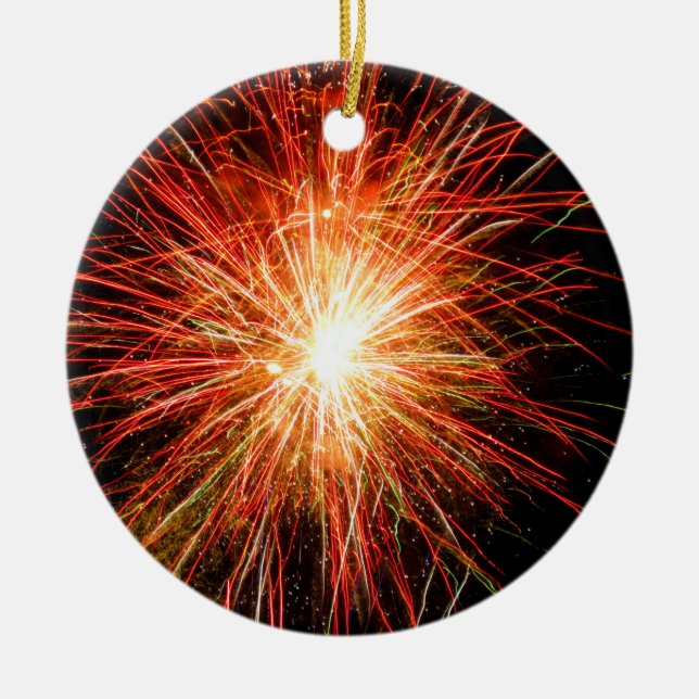 Firework 22 ceramic ornament (Front)