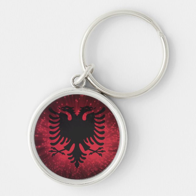 Firework; Albania Flag Keychain (Front)