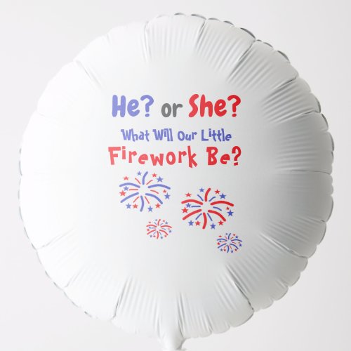 Firework American Gender Reveal Balloon