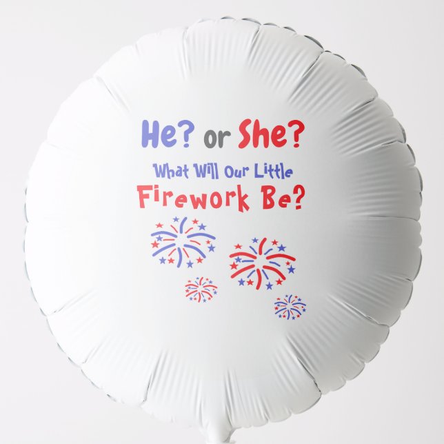 Firework American Gender Reveal Balloon (Front)