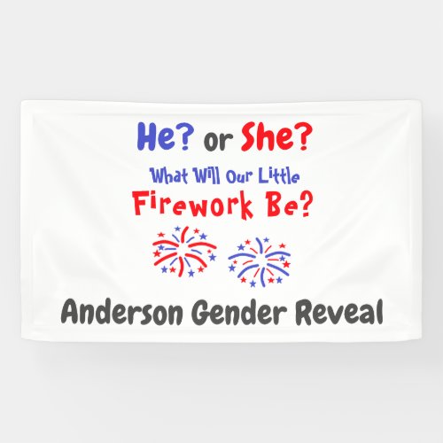 Firework American Gender Reveal Banner