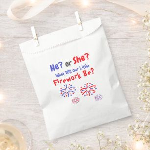 Firework American Gender Reveal Favor Bag