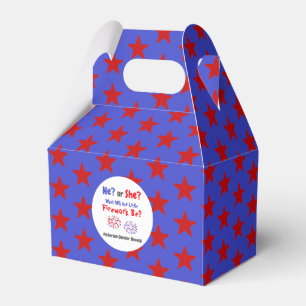 Firework American Gender Reveal Favor Boxes