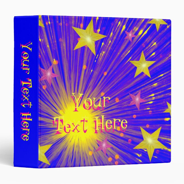 Firework binder 'Your Text' blue (Front/Spine)