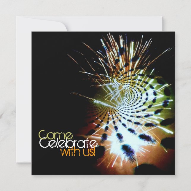 Firework Celebration Abstract Custom Invitation (Front)