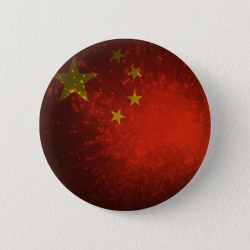 Firework China Flag Pinback Button