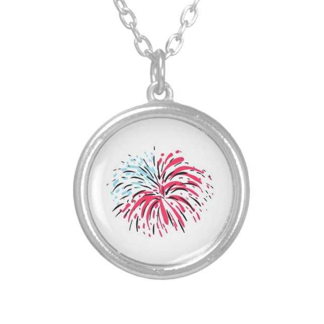 Firework Classic Silver Plated Necklace (Front)