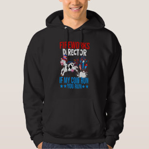 Firework Director Happy 4th Of July American Flag  Hoodie